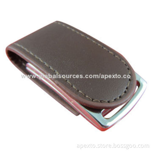 Leather USB Flash Drive, 8 and 16GB, Comes with Plug-and-play Function, Anti-shock, Data Preloading